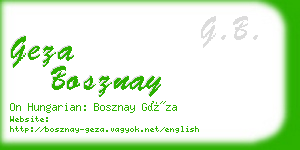 geza bosznay business card